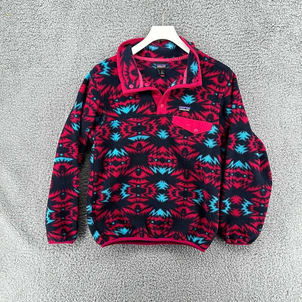 Patagonia Synchilla 1/4‎ Button Pullover Girls Sz Large
